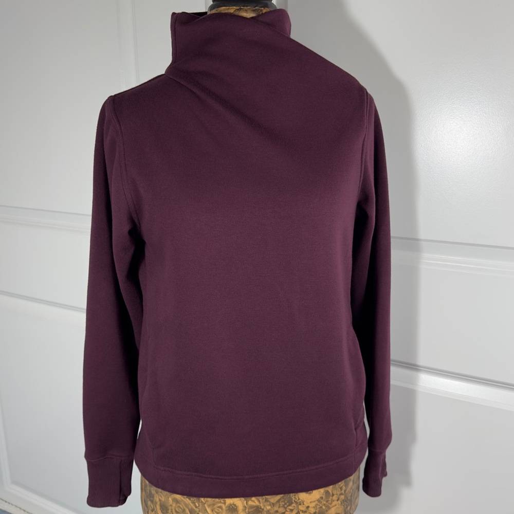 Athleta Fleece-Lined Mock Neck Pullover - Plum